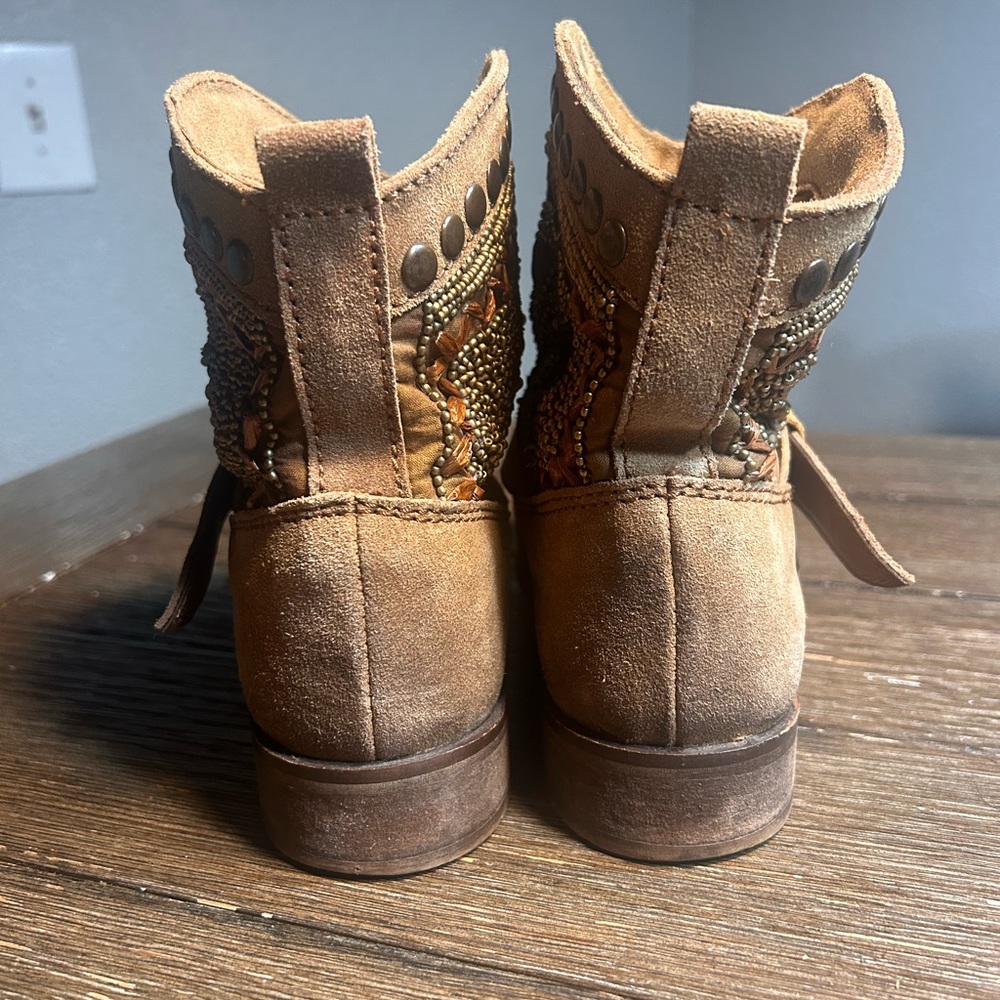 Naughty Monkey Lysander suede leather embellished cowgirl booties size 6.5 - Picture 11 of 15